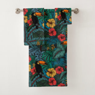 Toucan garden bath towel set