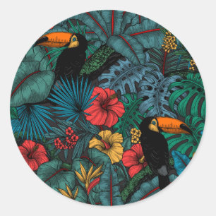 Toucan garden classic round sticker