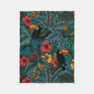Toucan garden fleece blanket
