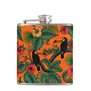 Toucan garden hip flask