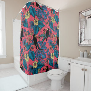 Toucan garden in red and blue