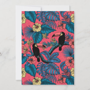 Toucan garden in red and blue