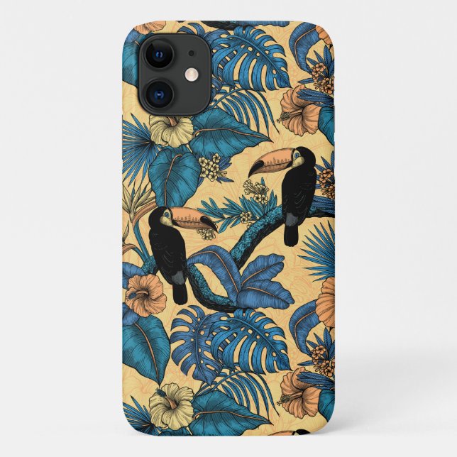 Toucan garden in yellow and blue Case-Mate iPhone case (Back)