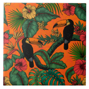 Toucan garden tile