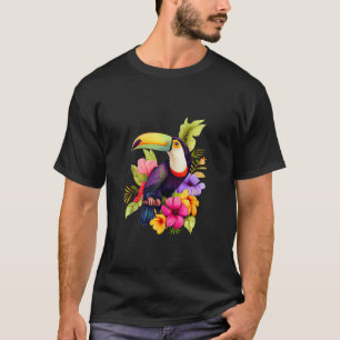 Toucan hibiscus flowers mens womens kids summer tr T-Shirt
