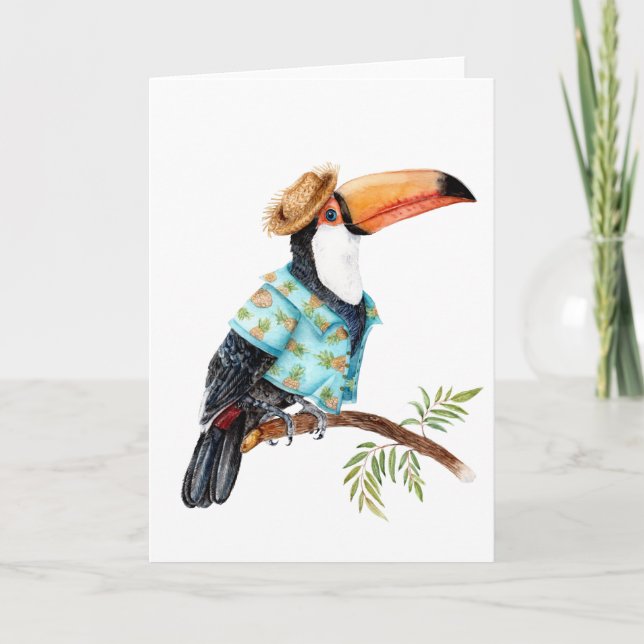Toucan in Hawaiian shirt Card (Front)