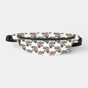 toucan jungle bird pastel rainbow cartoon pattern fanny pack
