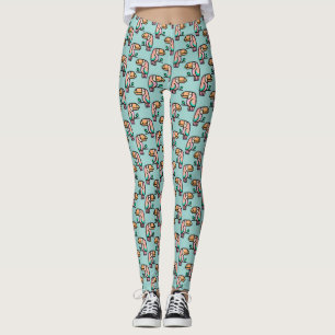 toucan jungle bird pastel rainbow cartoon pattern leggings