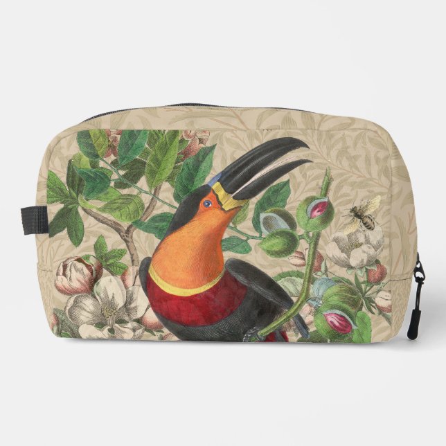 Toucan Jungle Tropical Bird Beautiful Antique Dopp Kit (Front)