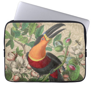 Toucan Jungle Tropical Bird Beautiful Antique Laptop Sleeve