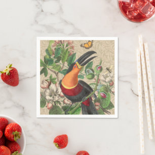 Toucan Jungle Tropical Bird Beautiful Antique Napkin