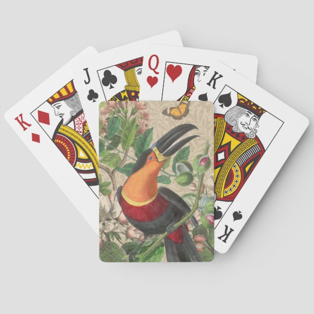 Toucan Jungle Tropical Bird Beautiful Antique Playing Cards (Back)