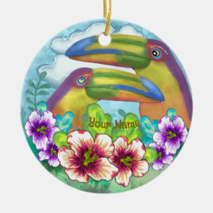 Toucan Lovers Ceramic Ornament