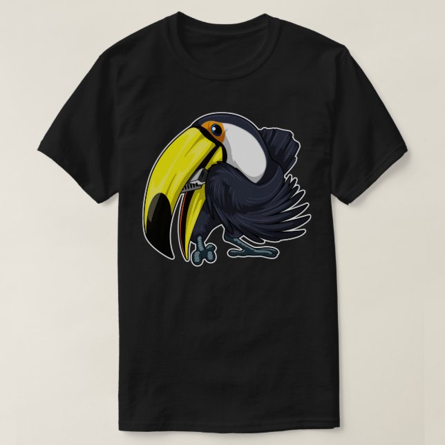 Toucan Musician Harmonica Music T-Shirt (Design Front)