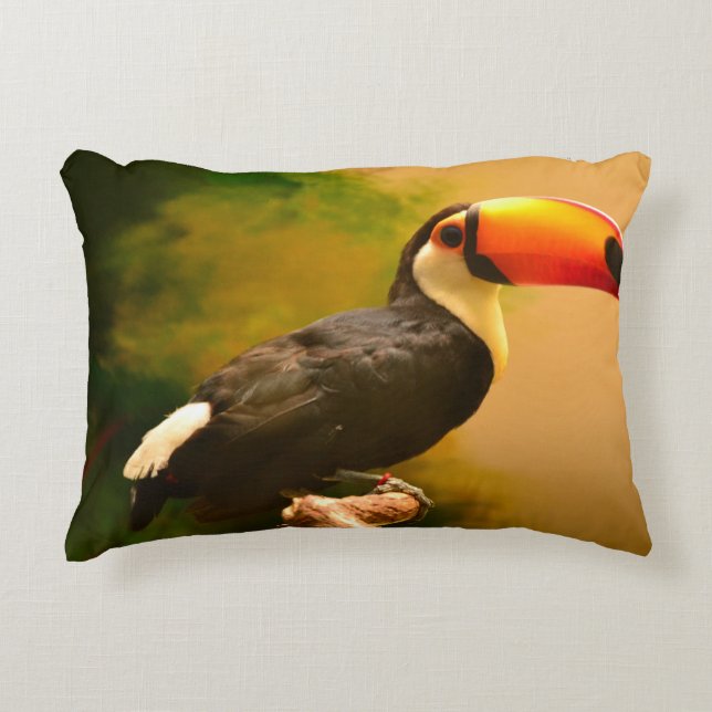 Toucan Photo Accent Pillow (Front)