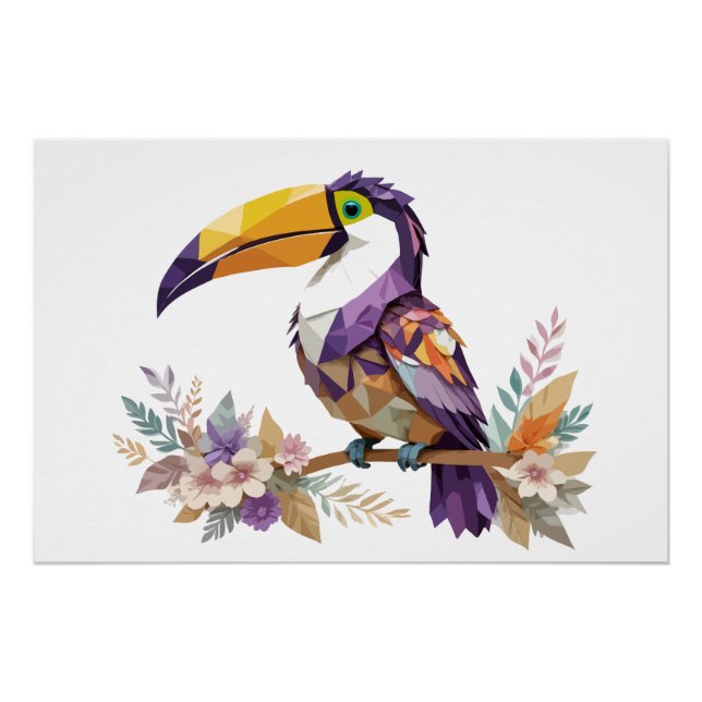 Toucan Playful Adorable Fun Animal Colourful Joyfu Poster (Front)