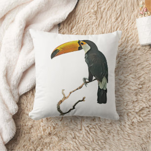 Toucan Portrait Animal Tropical Bird Design Throw Pillow