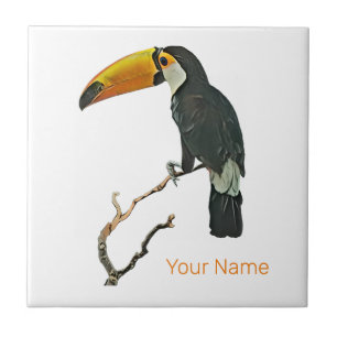 Toucan Portrait Animal Tropical Bird Design Tile
