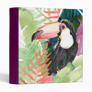 Toucan Portrait with Tropical Leaves Binder