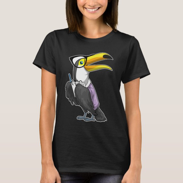 Toucan Secretary Notepad T-Shirt (Front)