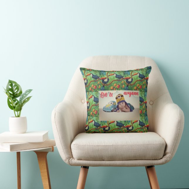 Toucan Tango, Rainforest Rhapsody Throw Pillow (Chair)
