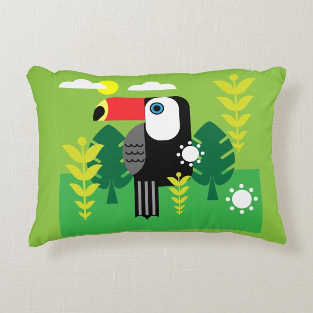 Toucan Tropical Bird Accent Pillow (Front)