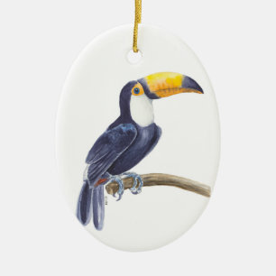 Toucan, tropical bird ceramic ornament