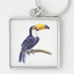 Toucan, tropical bird keychain
