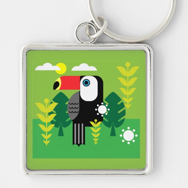 Toucan Tropical Bird Keychain (Front)