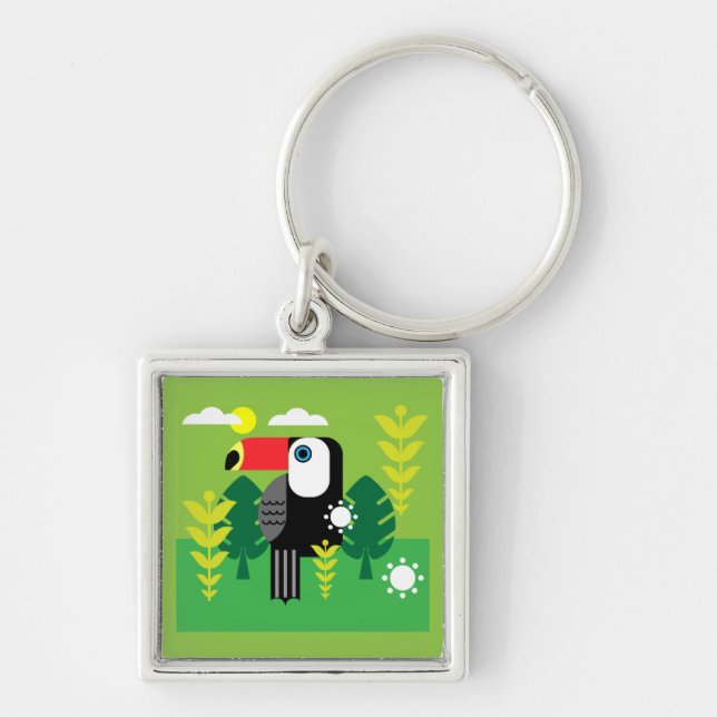 Toucan Tropical Bird Keychain (Front)