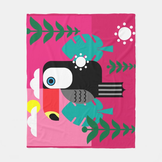 Toucan Tropical Bird Lovers Fleece Blanket (Front)