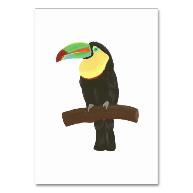 Toucan Tropical Bird Reading Flashcards for adults Table Number (Front)