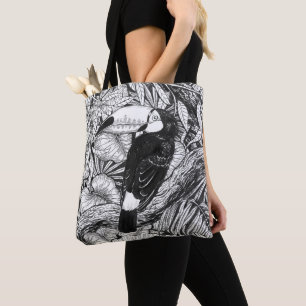 Toucan tropical garden tote bag
