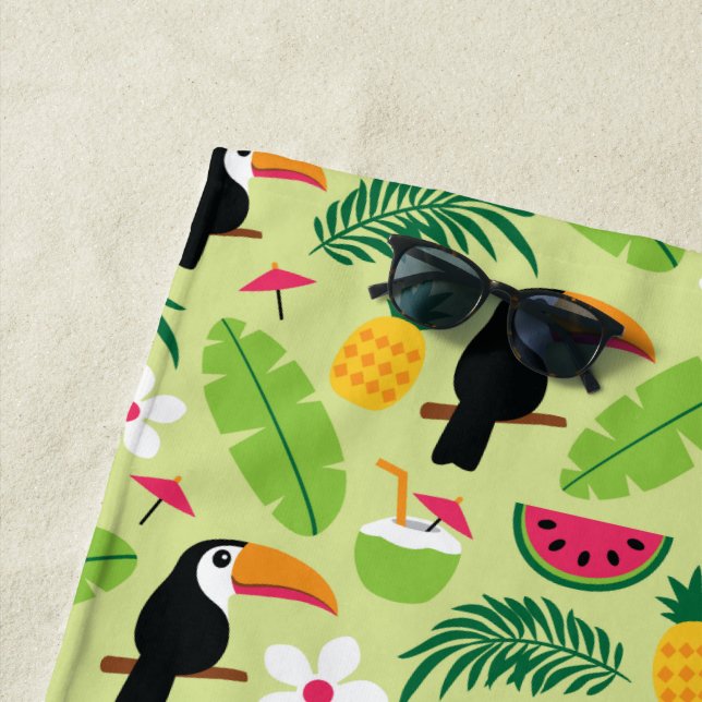 Toucan Tropical Summer Beach Towel (In Situ)