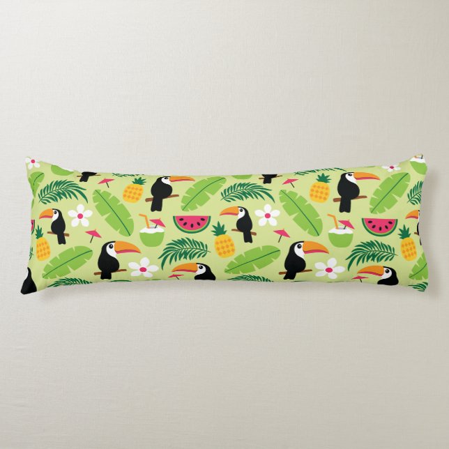 Toucan Tropical Summer Body Pillow (Front)