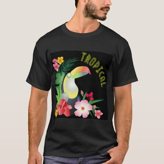 Toucan Tropical Theme Graphic T-Shirt (Front)