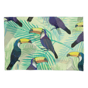 Toucan Vintage, Colourful Illustration. Pillowcase