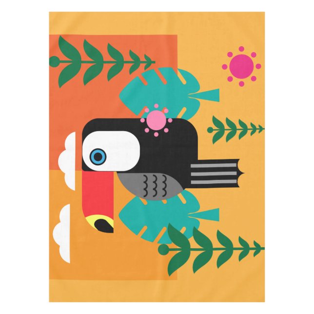 Toucan Wild Tropical Bird Lovers Tablecloth (Front)