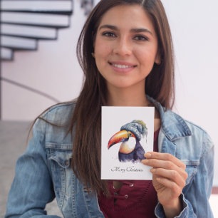 Toucan Winter Vibes, custom Postcard