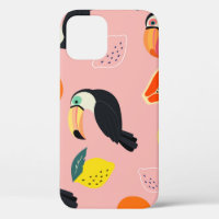 Toucan with Abstract Tropical Fruits