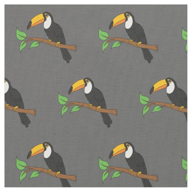 Toucans Cute Birds Fabric (Close Up)