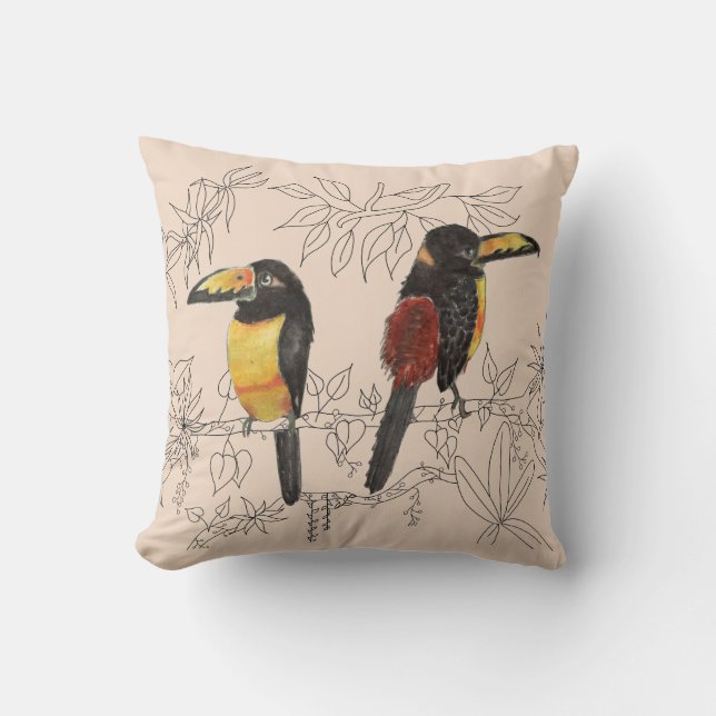 Toucans on a Throw Pillow (Front)
