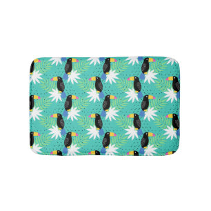 Toucans On Teal Bath Mat