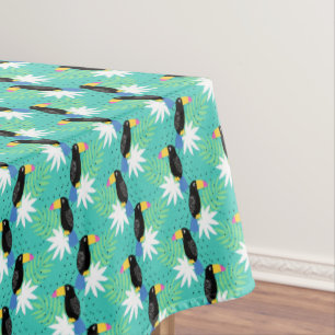 Toucans On Teal Tablecloth
