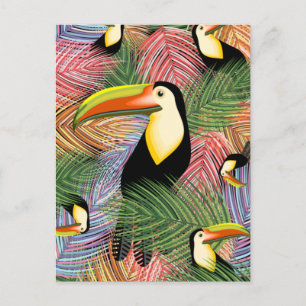 Toucans on the Jungle Exotic Summer Pattern  Postcard