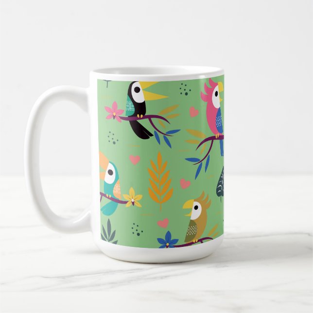 Toucans & Parrotts Coffee Mug (Left)