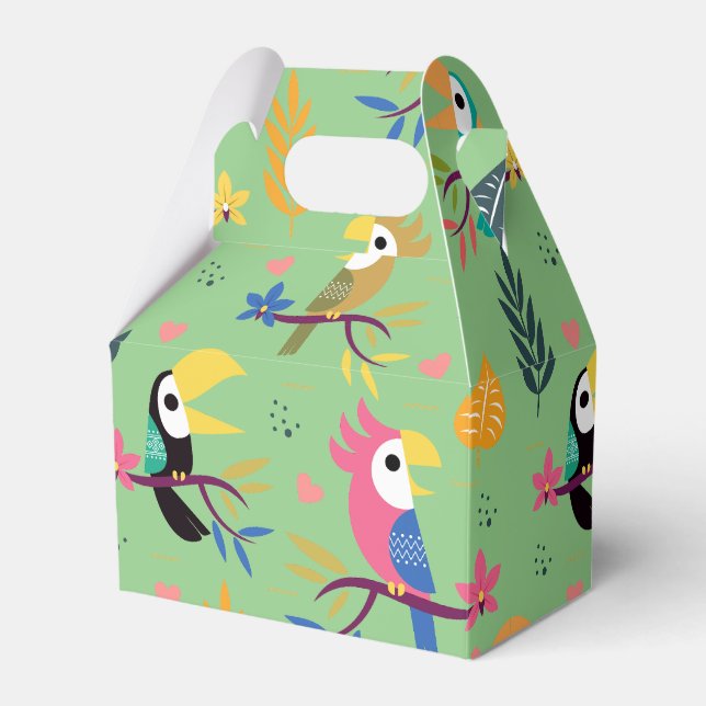 Toucans & Parrotts Favor Box (Front Side)