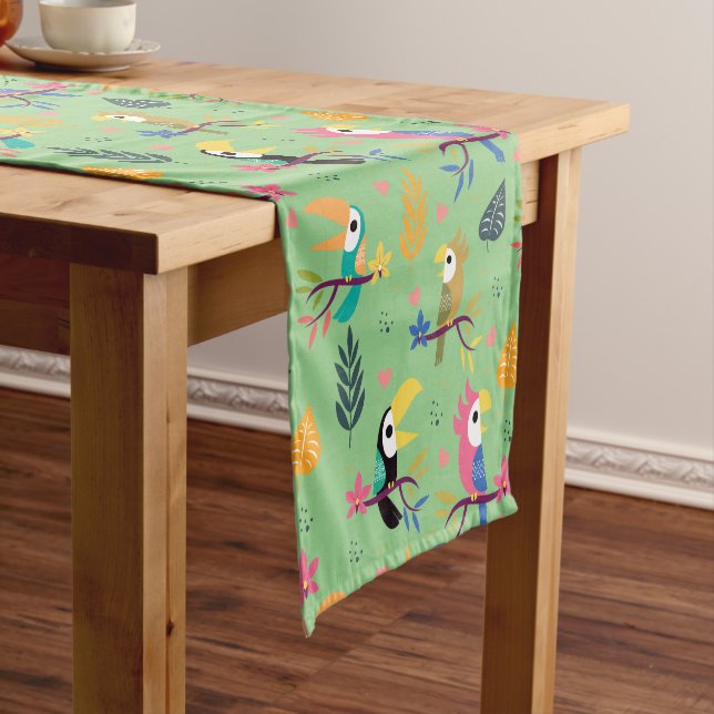 Toucans & Parrotts Short Table Runner (In Situ)