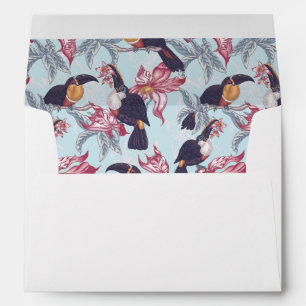 Toucans With Exotic Flowers Envelopes