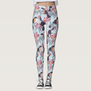 Toucans With Exotic Flowers Leggings